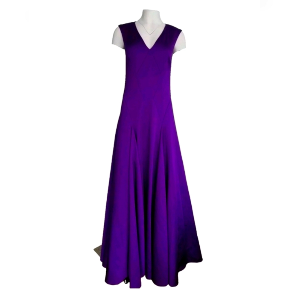 Ralph Lauren Purple Label Dress Halter Satin Maxi Gown Size 6 Small NEW - Picture 1 of 6